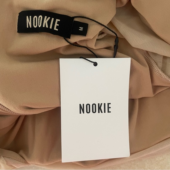 New! Nookie Revolve Vision Nude Ruched Mini Bodycon Fitted Dress 37639 - Picture 6 of 9